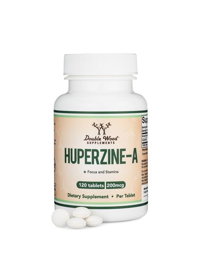Double Wood Supplements Huperzine-A, Focus and Stamina, 200mcg - 120 Tablets - Image 2